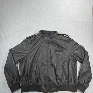 Members Only Iconic Racer Jacket Mens 3X Black Full Zip Epaulettes Vintage Style